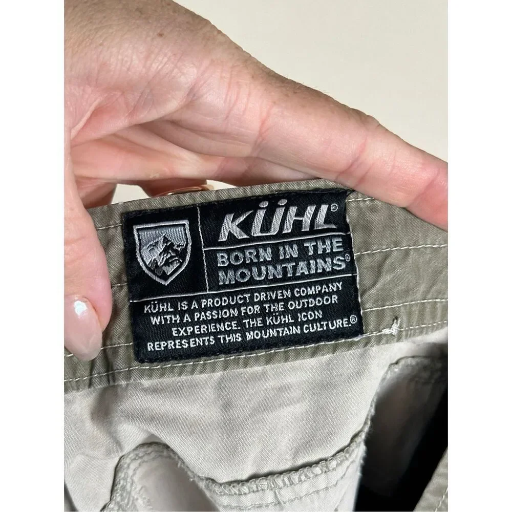 Kuhl Shorts Size 36 Grey Green Cotton Blend Ramblr Cargo Outdoors Utility Work